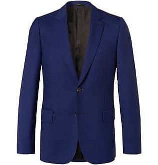 Синий приталенный пиджак из шерстяного твила Soho Travel