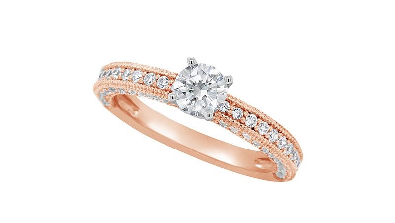Сертифицированное обручальное кольцо с круглым бриллиантом