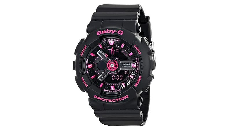 Часы Casio Women's Ba 111 1acr Baby G с аналоговым цифровым дисплеем, кварцевые черные