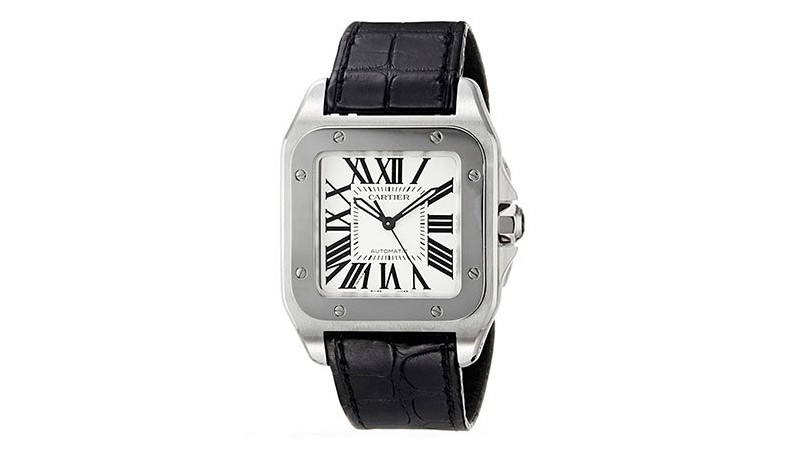 Cartier Midsize W20106x8 Santos 100 Автоматические кожаные часы