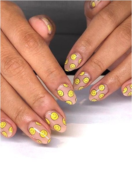 Желтые Графические Ногти
