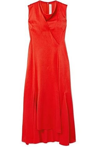 Платье миди из крепа с драпировкой Victoria Beckham