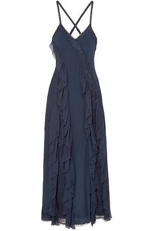Платье Alice + Olivia Jayda из шелкового крепдешина с кружевной отделкой