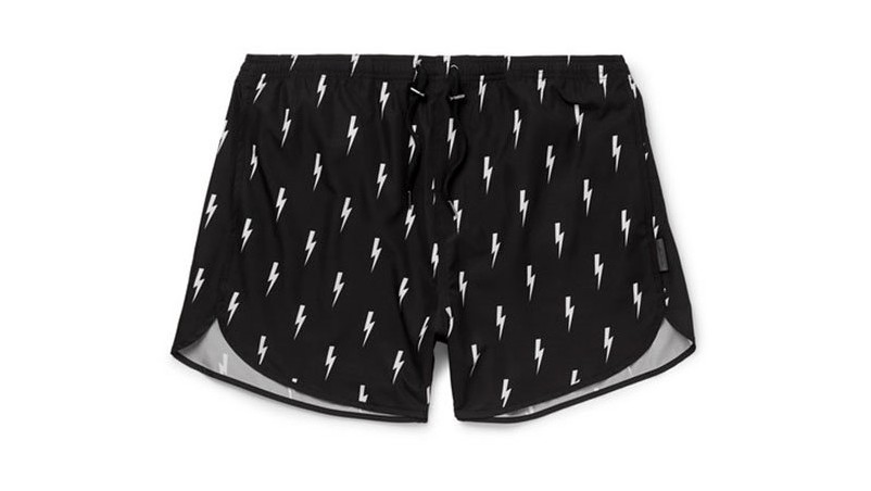 Короткие шорты для плавания с принтом узкого кроя Neil Barret с принтом