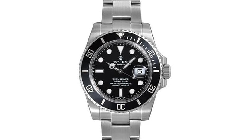Часы Rolex Submariner с черным циферблатом и керамической рамкой из стали