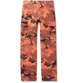 Оранжевые брюки карго из хлопковой ткани с камуфляжным принтом | Mcq Александр Маккуин | Мистер портер