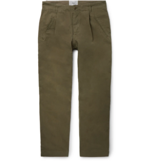 Green Assembly зауженные брюки из хлопковой ткани со складками | Народный | Мистер портер