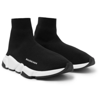 Черные кроссовки без шнуровки из эластичного трикотажа Speed ​​Sock | Баленсиага | Мистер портер