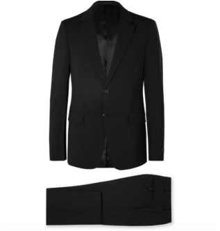 Черный серый облегающий костюм из смесовой шерсти | Prada | Мистер портер
