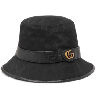 Черная кожаная шляпа-ведро из плотной ткани с монограммой | Gucci | Мистер портер