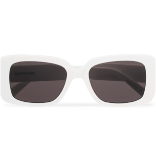 Солнцезащитные очки из ацетата в белой квадратной оправе | Баленсиага | Мистер портер