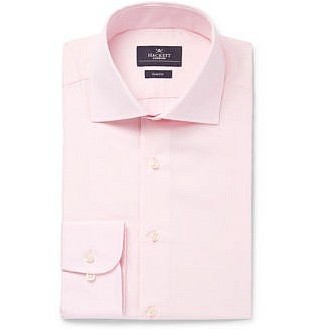 Светло-розовая рубашка приталенного кроя из хлопкового поплина Mayfair