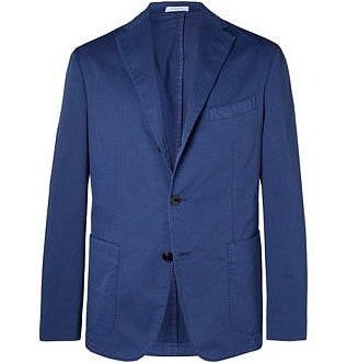 Синий пиджак K Jacket Пиджак из неструктурированного хлопкового твила стрейч