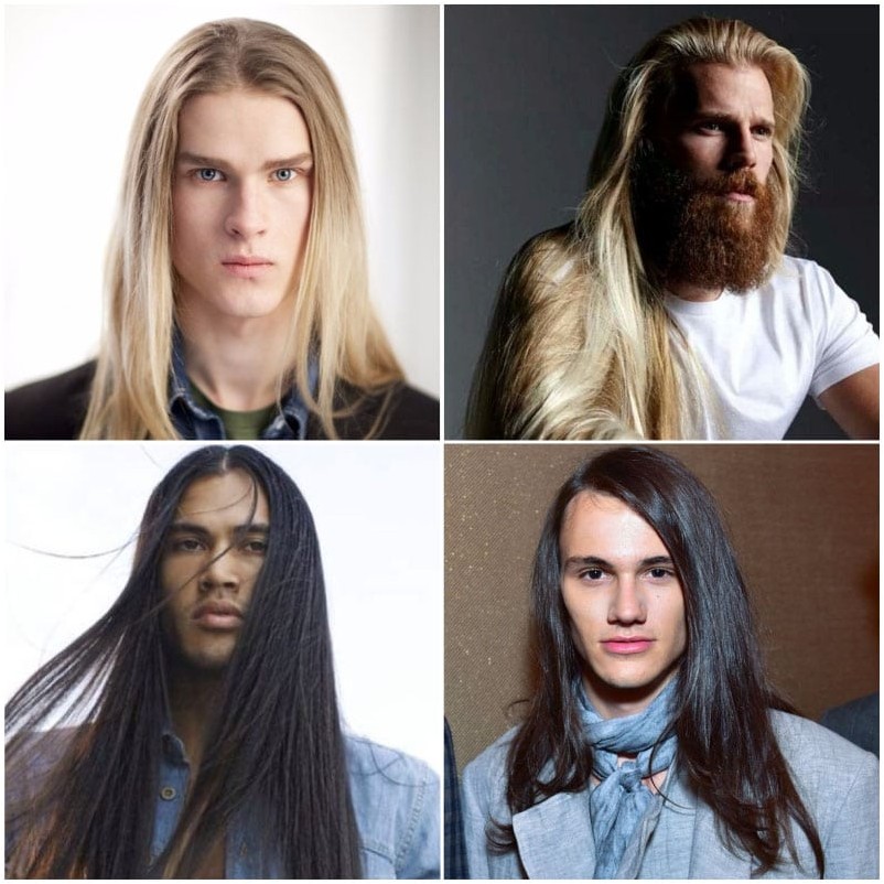Длинные прямые волосы для мужчин