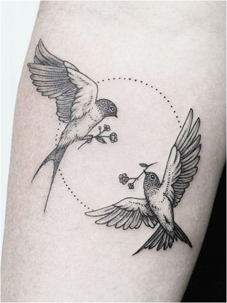 Татуировка Птица И Цветок