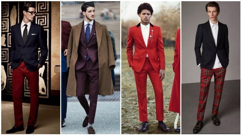 Полуформальные наряды с красными брюками