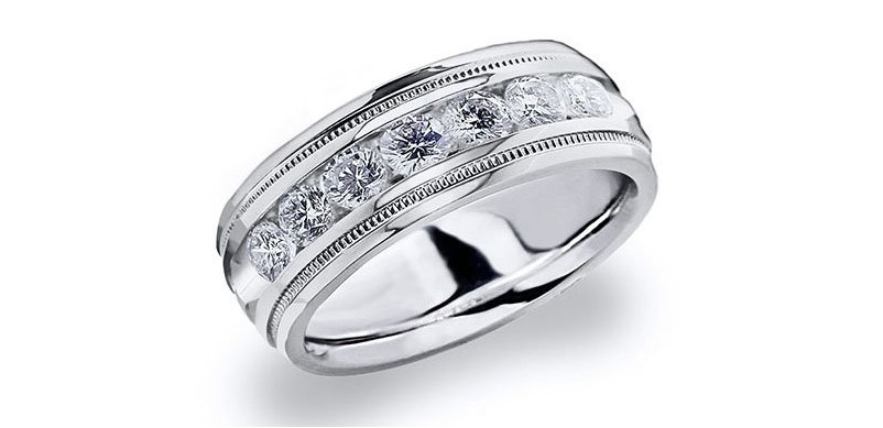 Мужское обручальное кольцо Amore Platinum