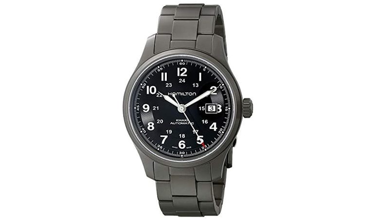 Мужские часы Hamilton с черным циферблатом цвета хаки