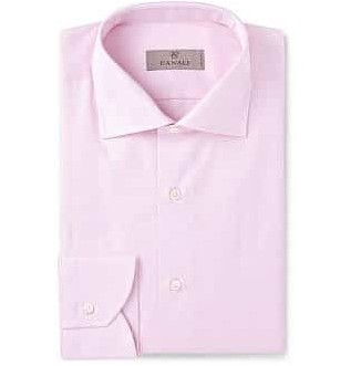 Розовая приталенная рубашка из хлопкового твила с вырезом вырезом