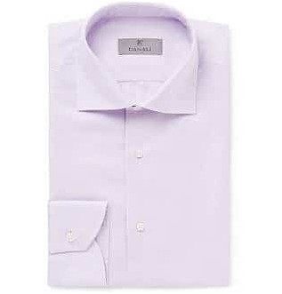Пурпурная рубашка из хлопчатобумажной ткани с вырезом воротником