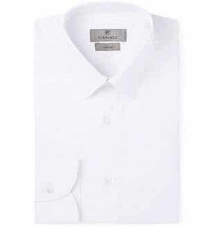 Canali_White Рубашка облегающего кроя из эластичной хлопковой смеси