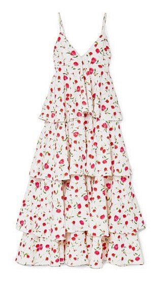 Многослойное креповое платье с цветочным принтом