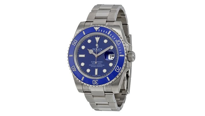 Submariner Date синий циферблат 18k белое золото браслет Oyster автоматические мужские часы