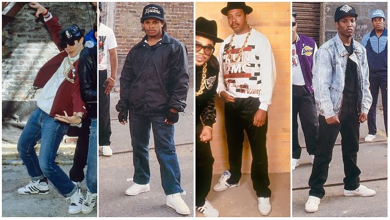 Мужская мода в стиле хип-хоп 80-х
