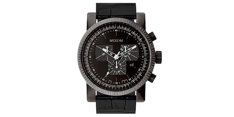 Часы Nixon Magnacon II Chronograph Black Horween Gator