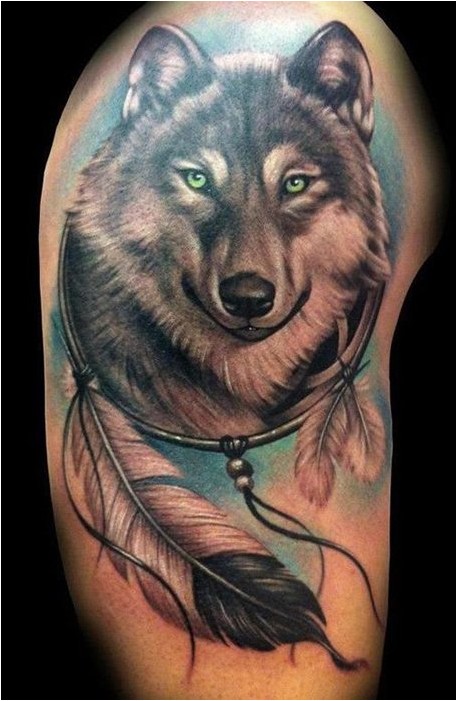 Татуировка Волк Ловец снов