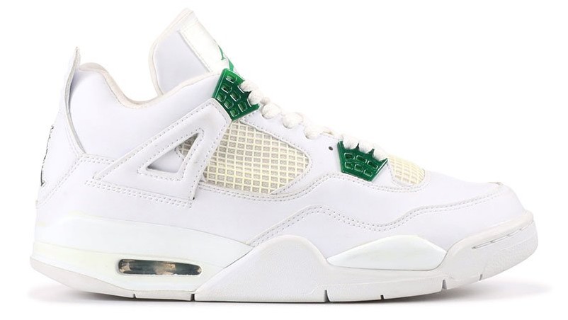 Цвета белого цвета Air Jordan Iv Chrome Classic Green