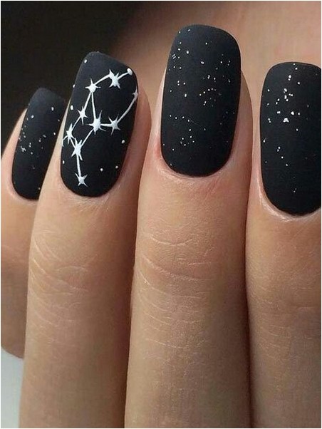 Черные Ногти Со Звездным Созвездием