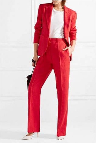 Красные льняные брюки Hillier Bartley с прямыми штанинами
