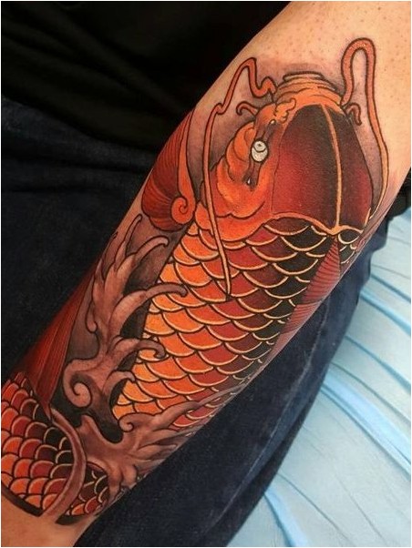 Татуировка Рыба Красный Кои