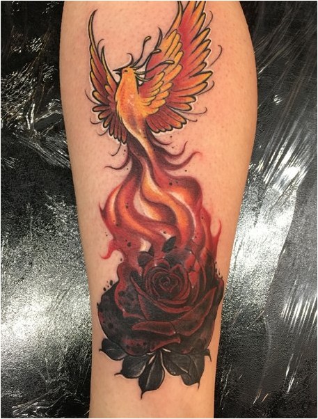 Татуировка Феникс из пепла