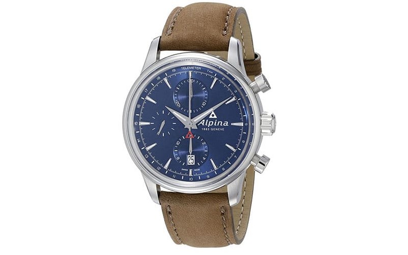 alpina-mens-al-750n4e6-alpiner-chronograph-аналоговый дисплей-автоматический автоподзавод-коричневые-часы