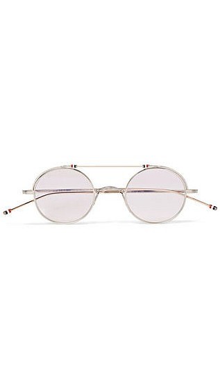 Золотые и серебряные оптические очки Thom Browne в круглой оправе