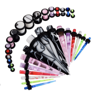 Набор манометров, 16 пар разноцветных акриловых заглушек из мраморного акрила