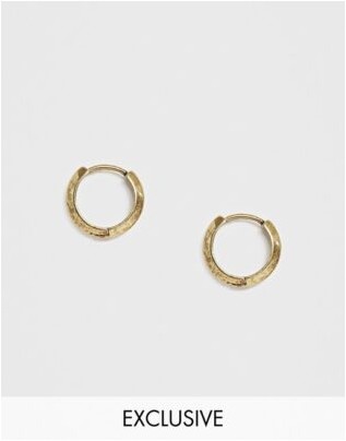 Серьги-кольца Reclaimed в винтажном стиле с полированным золотом эксклюзивно на Asos