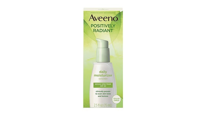 Ежедневное увлажняющее средство для лица Aveeno Positively Radiant с общим соевым комплексом и солнцезащитным кремом широкого спектра действия SPF 30