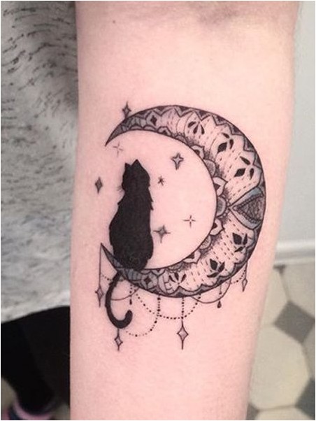 Татуировка Кошка И Луна