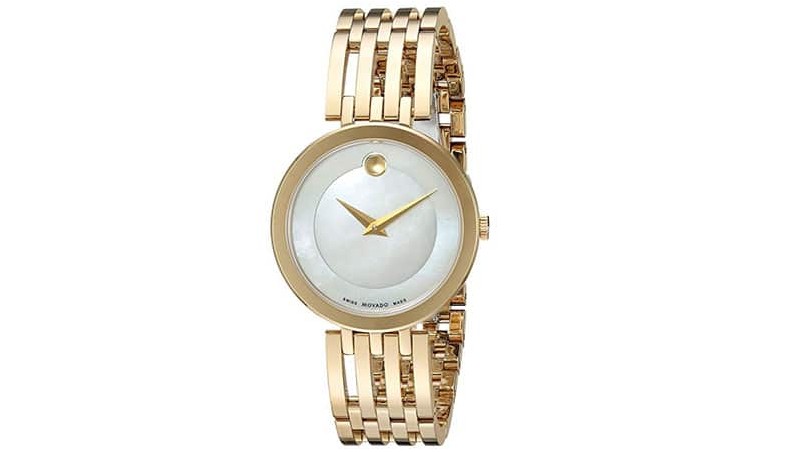 Женские повседневные часы Movado из швейцарского кварца и нержавеющей стали, золотистый цвет (модель 0607054)
