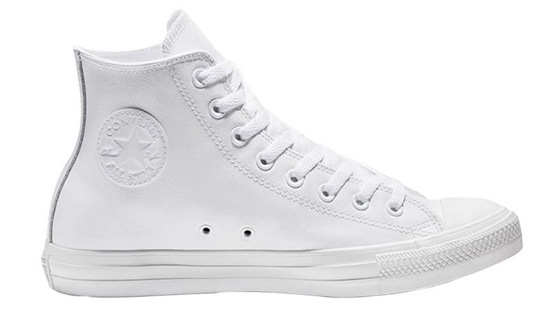 Белые кожаные монохромные кроссовки Converse Chuck Taylor All Star Hi