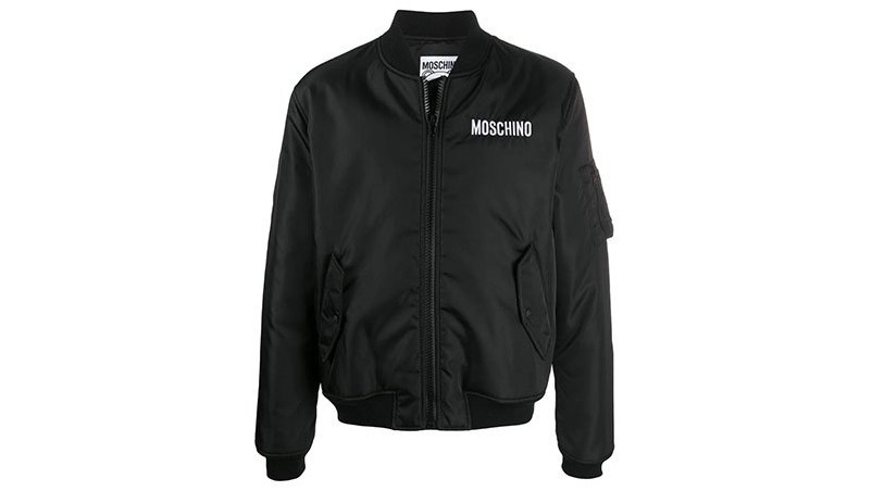 Черная куртка-бомбер с плюшевым мишкой Moschino