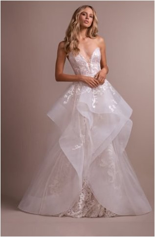 Кружевное свадебное платье без бретелек с верхней юбкой Elke