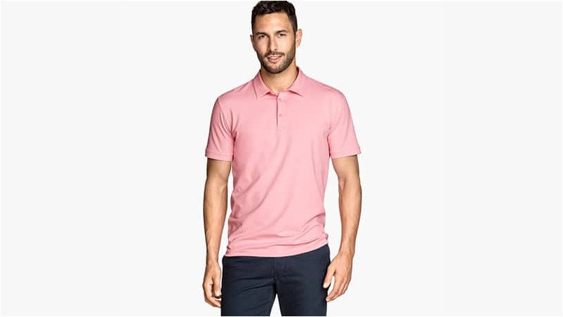 Розовая рубашка-поло