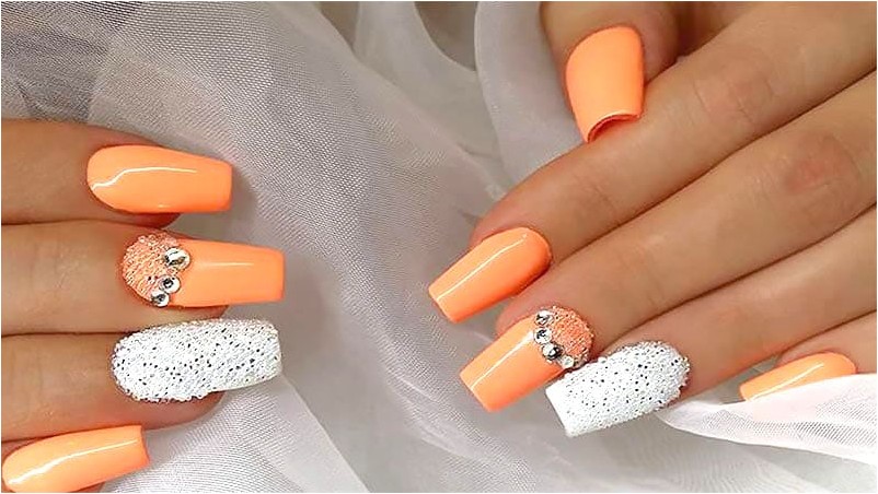 Оранжевые Свадебные Ногти