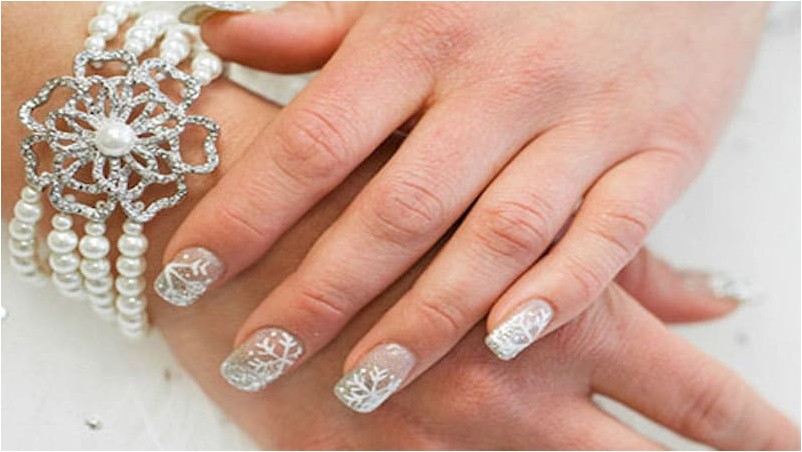 зимние свадебные ногти
