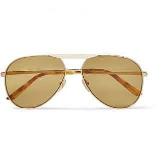 Солнцезащитные очки Endura в стиле авиатора золотого тона с эффектом рога