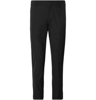 Черные зауженные зауженные брюки из технического твила черного цвета